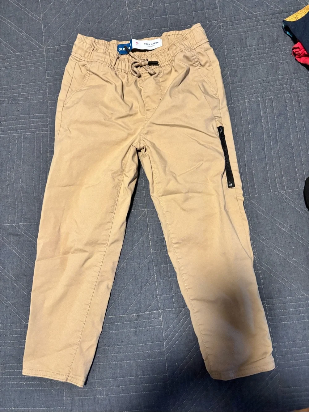 Old Navy Tan Elastic Waist Cargo Pants with Zip Pocket